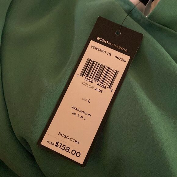 BCBGMAXAZRIA JADE LAYERED CAMI RUFFLED TOP DRESS L NWT - Picture 16 of 16